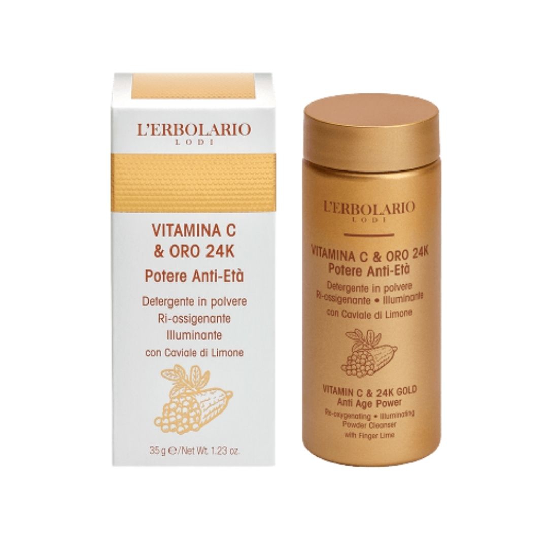 L'erbolario Vitamina C Oro 24K Detergente Viso in Polvere 35 G