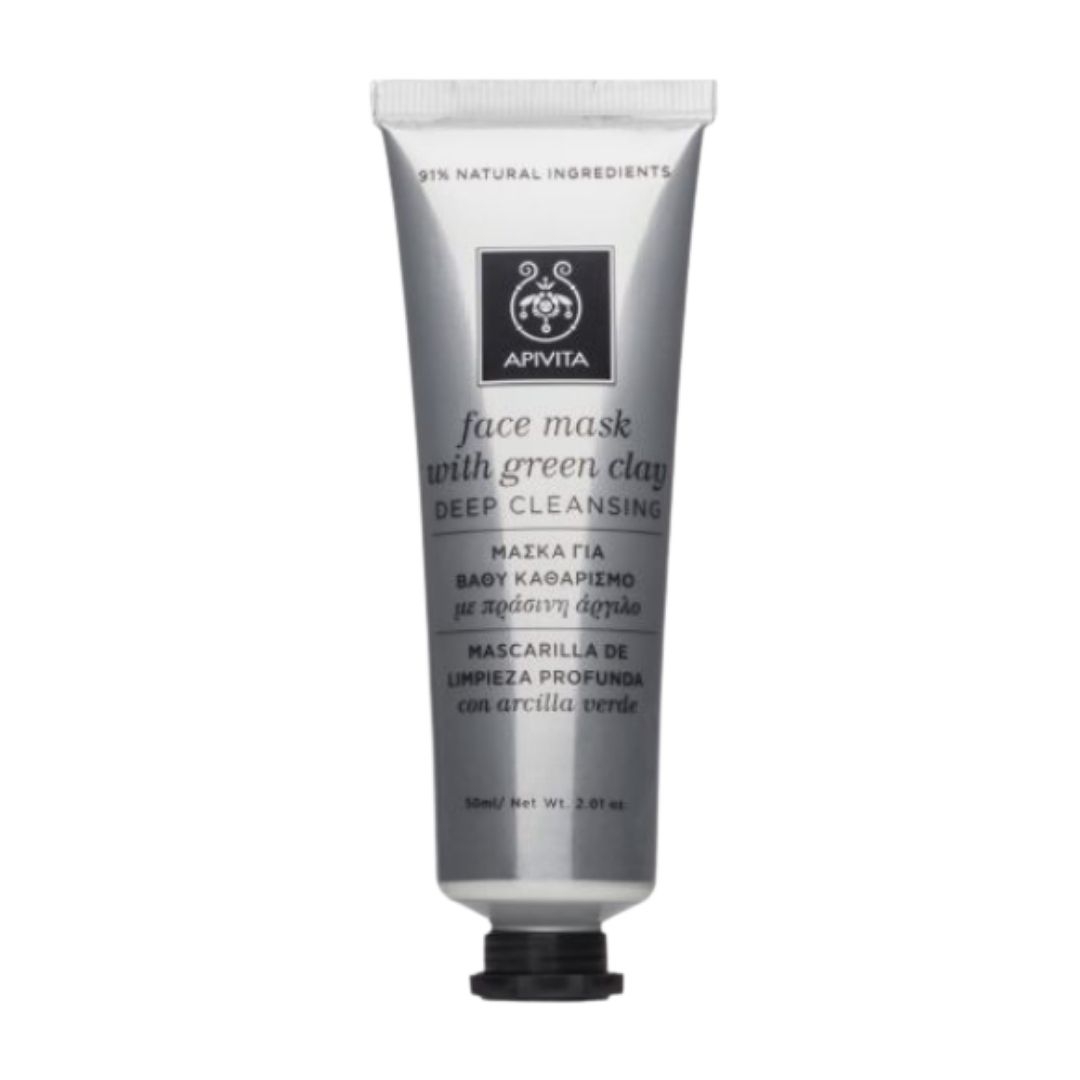 Apivita Face Mask Green Clay Maschera Viso Detersione Profonda 50 ml