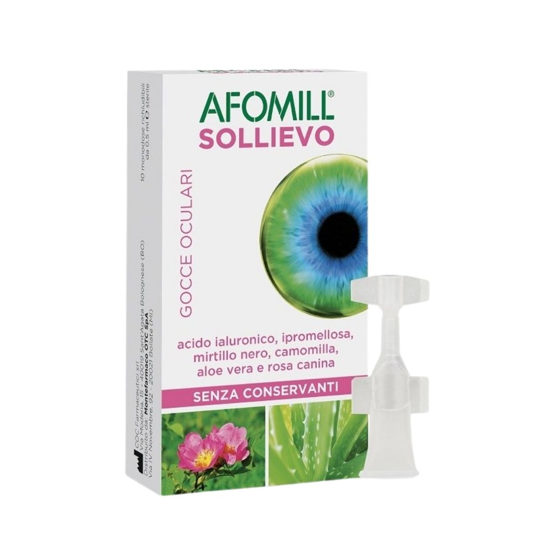 Afomill Sollievo Gocce Oculari con Acido Ialuronico 10 Flaconi