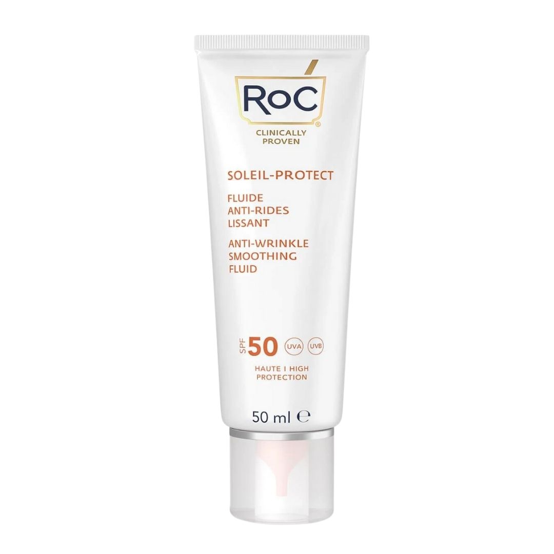 Roc Fluido Solare Viso Levigante Antirughe SPF50  50 ml