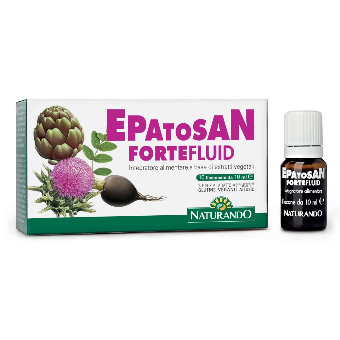 Naturando Epatosan Forte Fluid Integratore per Drenaggio dei Liquidi 10 Flaconi