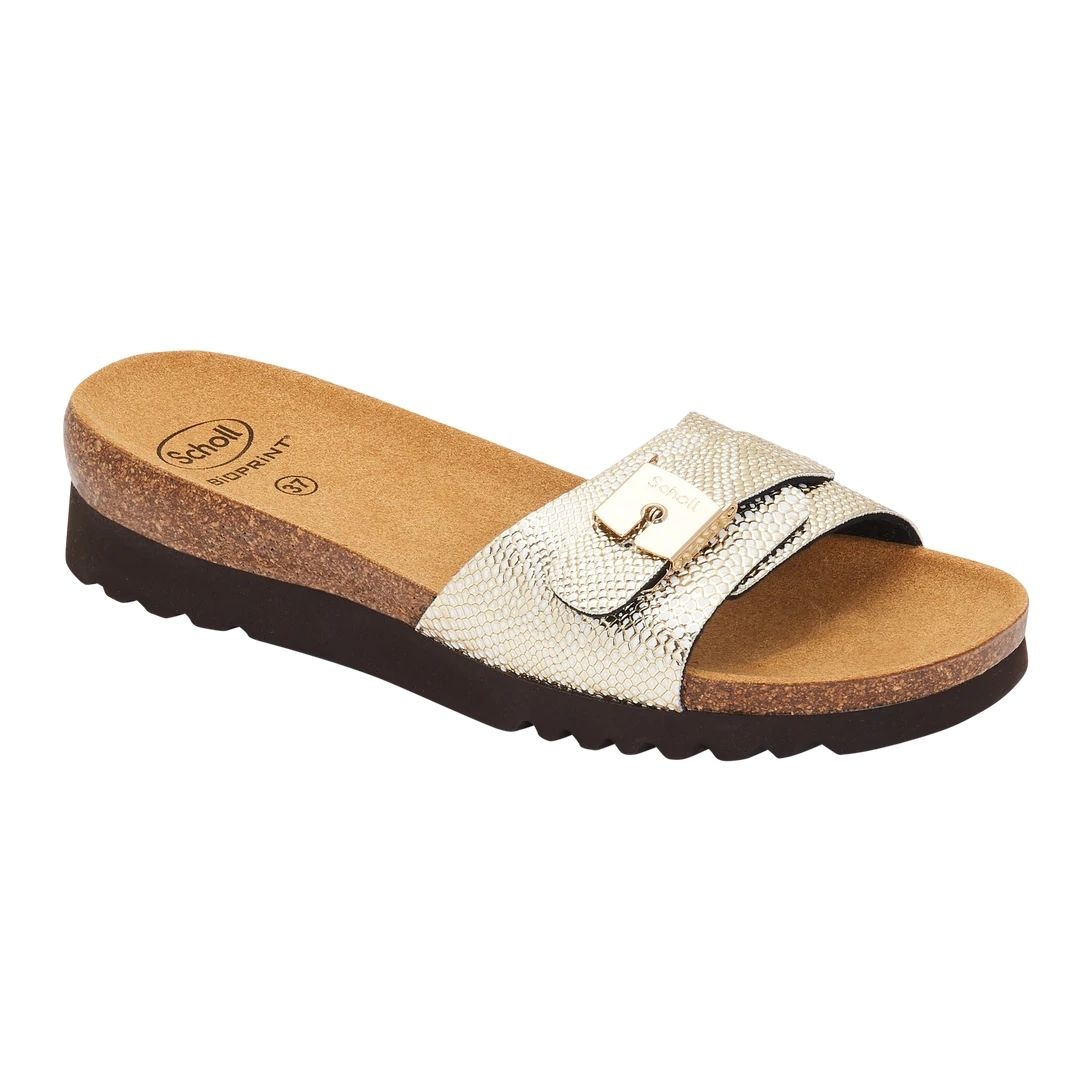 Dr. Scholl Ginni Zoccolo Donna Stampa Rettile Platino 37