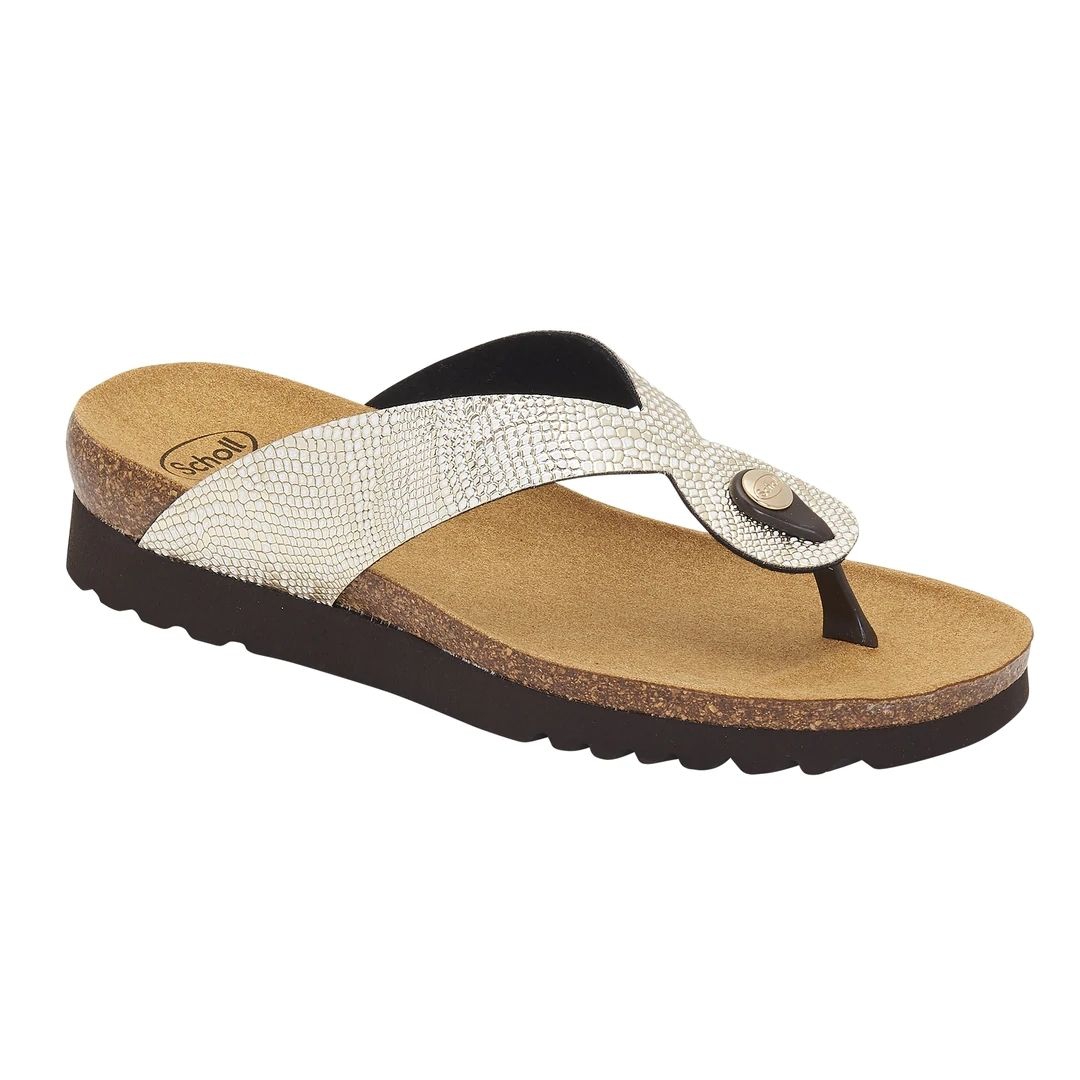 Dr. Scholl Kenna Infradito Donna con Stampa Rettile Platino 36