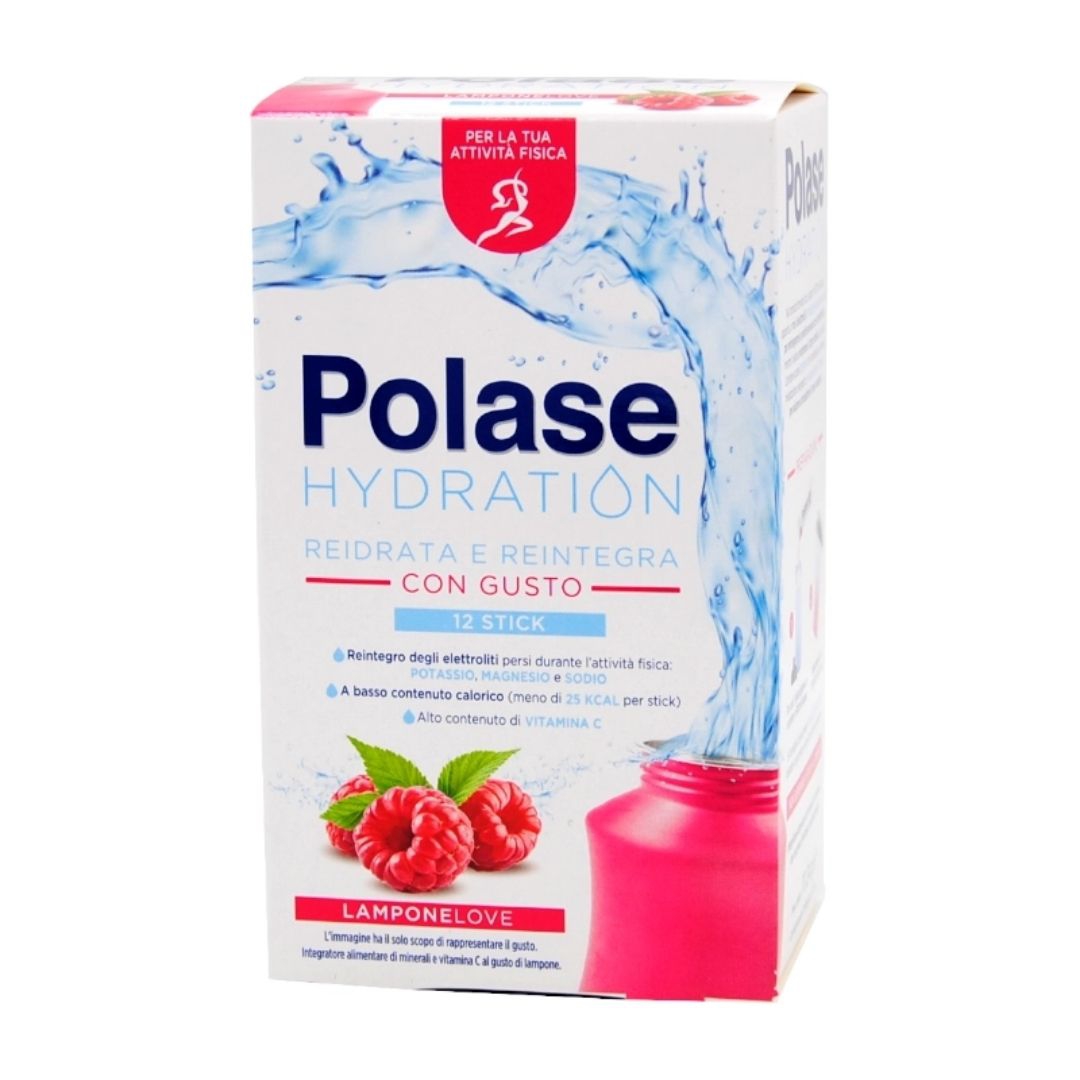 Polase Hydration Lampone Integratore di Vitamine e Sali Minerali 12 Bustine