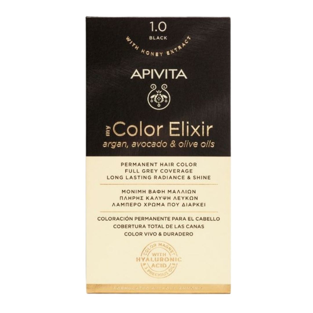 Apivita Hair Color Kit Tinta per Capelli N1.0 Nero