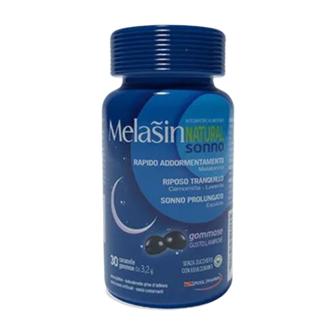 Melasin Natural Sonno 1mg Integratore per un Rapido Addormentamento 30 Gommose
