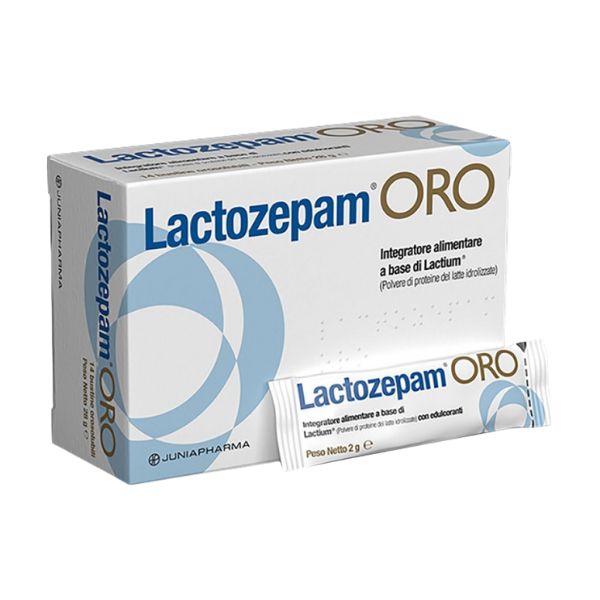 Lactozepam Oro Integratore Per Disturbi Dell'Ansia E Del Sonno 14 bustine Da 2 g