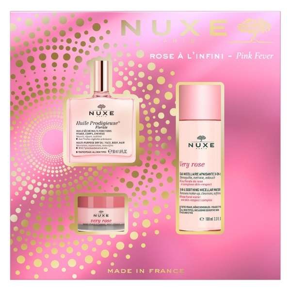 Nuxe Cofanetto Per Sempre Rosa Olio Floreale+Acqua Micellare+Balsamo Labbra