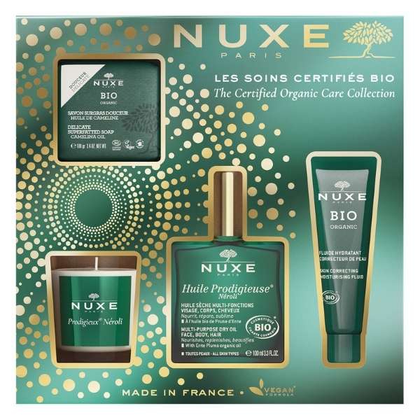 Nuxe Cofanetto Bio Olio Nroli + Fluido Correttore + Sapone Solido + Candela