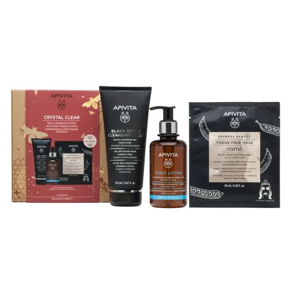 Apivita Pro Black Detox Gel Detergente Viso + Tonico + Maschera