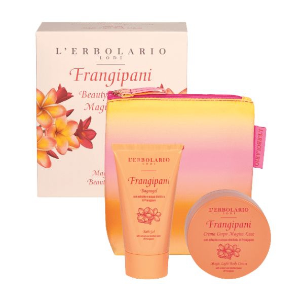 L'Erbolario Frangipani Bagnogel 75 ml + Crema Corpo 75 ml + Pochette