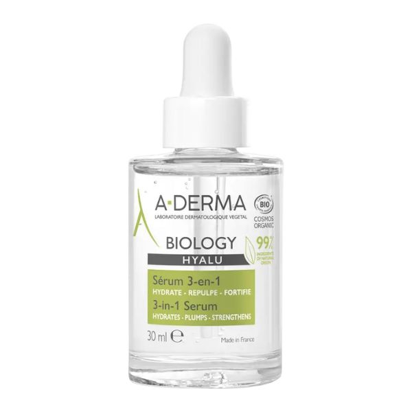 A-Derma Biology Hyalu Siero Viso 3-in-1 Idratante e Rimpolpante 30 ml