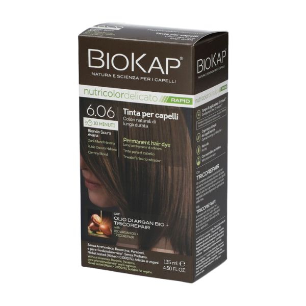 Biokap Nutricolor Delicato Rapid Tinta Capelli Colore 6.06 Biondo Scuro Avana