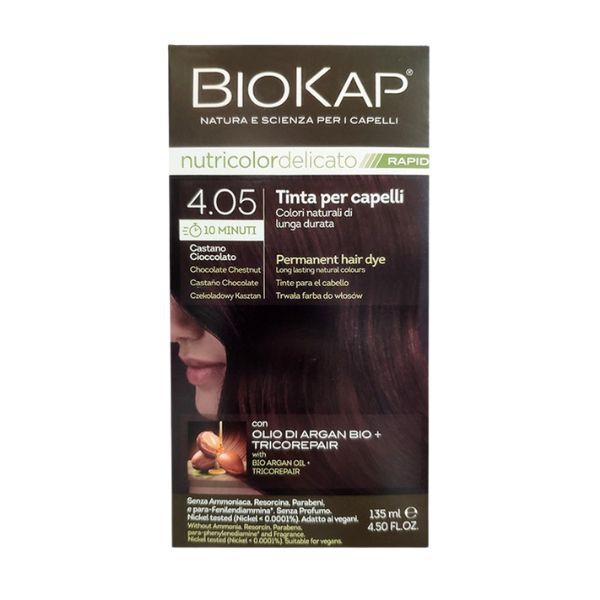 Biokap Nutricolor Delicato Rapid Tinta Capelli Colore 4.05 Castano Cioccolato