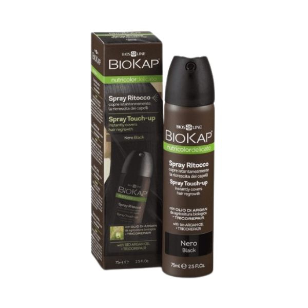 Biokap Nutricolor Delicato Spray Ritocco Ricrescita Dei Capelli Colore Nero 75ml