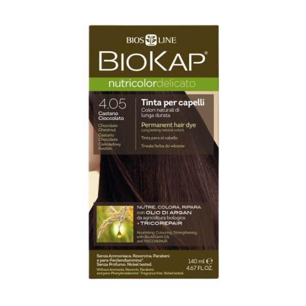 Biokap Nutricolor Delicato Tinta Per Capelli Colore 4.05 Castano Cioccolato