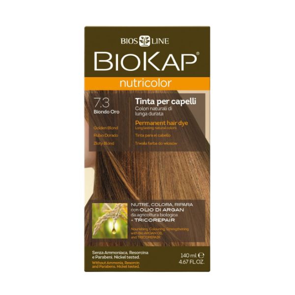 Biokap Nutricolor Tinta Per Capelli Con Olio Di Argan Colore 7.3 Biondo Oro