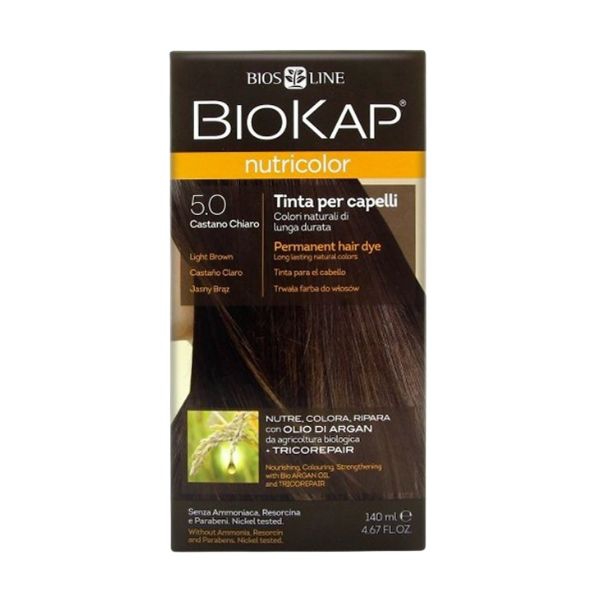 Biokap Nutricolor Tinta Per Capelli Con Olio Di Argan Colore 5.0 Castano Chiaro