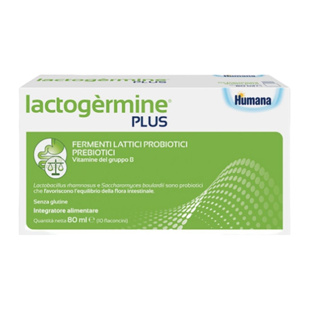 Humana Lactogermine Plus Integratore Alimentare per l'Intestino 10 Flaconcini
