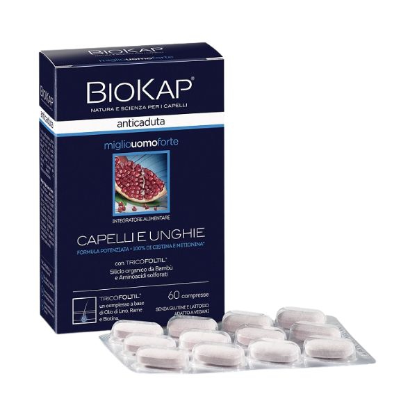 Biokap Anticaduta Miglio Uomo Forte Integratore Per Capelli E Unghie 60Compresse