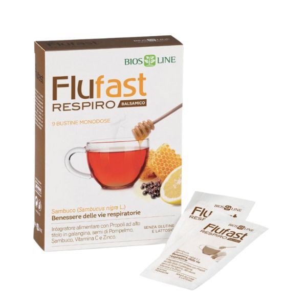 Flufast Respiro Integratore Per Vie Respiratorie E Difese Immunitarie 9 Bustine