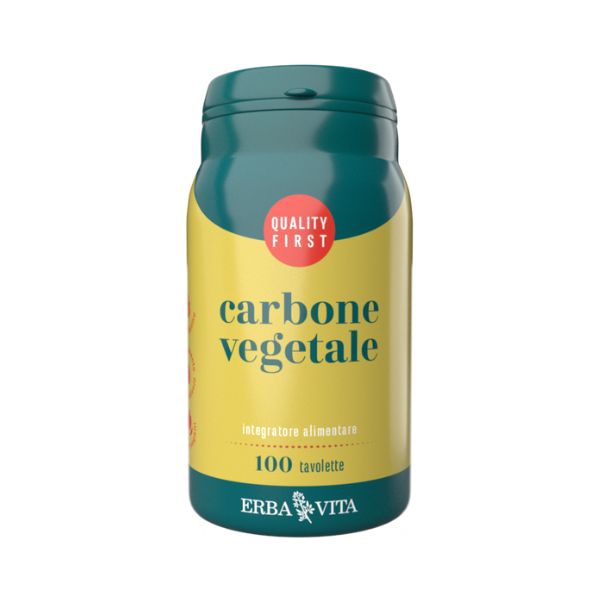 Erba Vita Carbone Vegetale Integratore per il Benessere Intestinale 100Tavolette