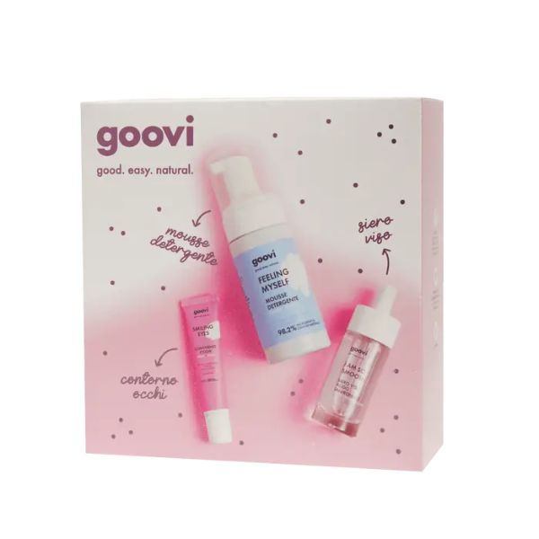 Goovi Cofanetto Mousse Detergente Viso 100 ml + Contorno Occhi + Siero Viso