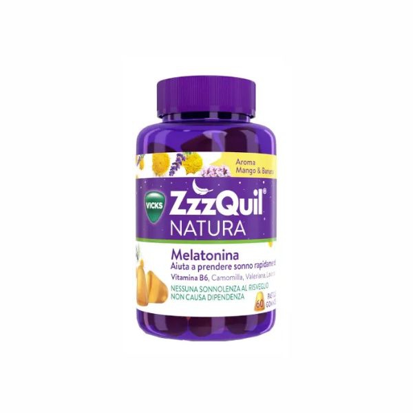 ZzzQuil Natura Melatonina Integratore per il Sonno Mango e Banana 60 Gommose