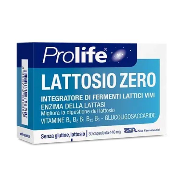 Prolife Lattosio Zero Integratore di Fermenti Lattici Vivi 30 Capsule