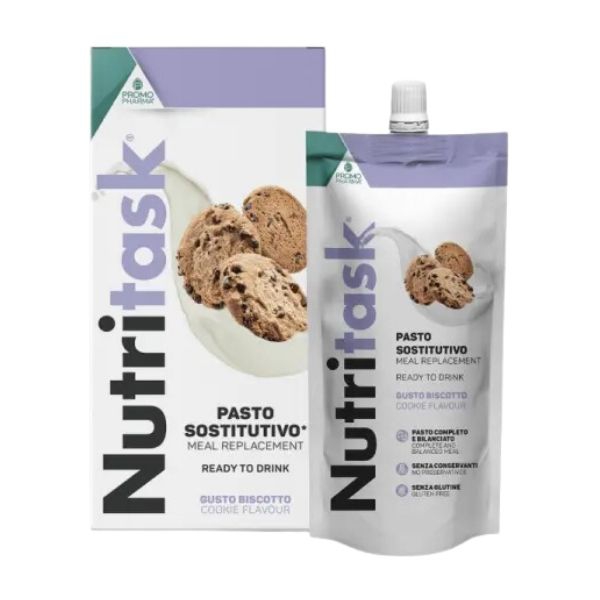 Nutritask Pasto Sostitutivo Gusto Biscotto Senza Glutine 2 x 220 g
