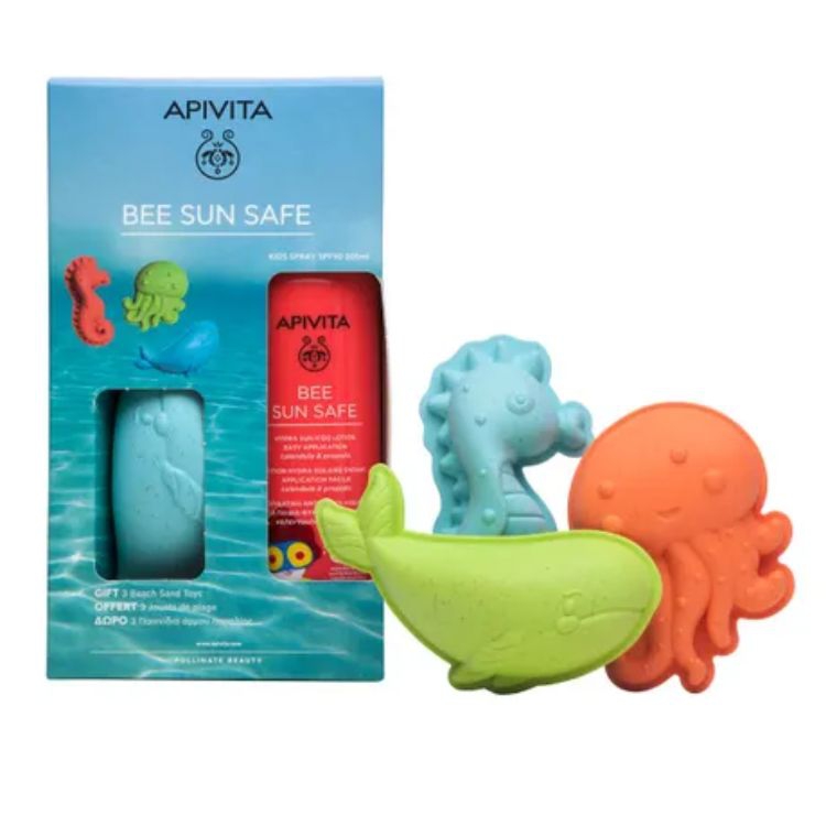 Apivita Bee Sun Safe Lozione Spray Hydra Sun Bambino SPF50 200ml + 3 Giocattoli