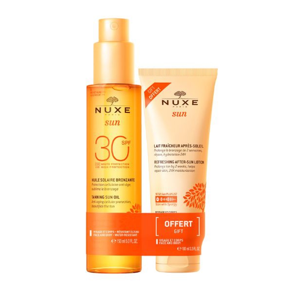 Nuxe Sun Olio Solare Abbronzante Spf30 150ml + Latte Doposole 100ml