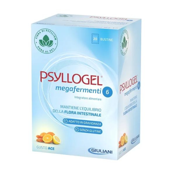 Psyllogel Megafermenti 6 Ace Integratore per la Flora Intestinale 20 Bustine