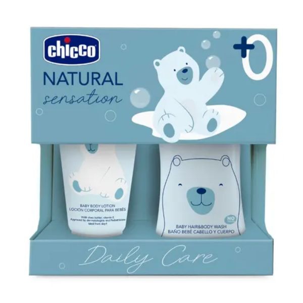 Chicco Natural Sensation Set Detergente CorpoeCapelli 200ml   Crema Corpo 150ml
