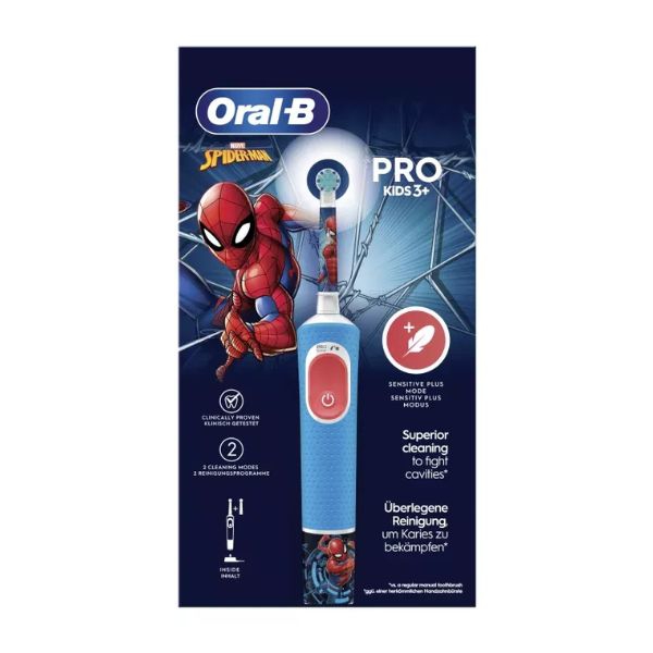 Oral-B Pro Kids Spiderman Spazzolino Elettrico Ricaricabile Bambini + 1 Testina