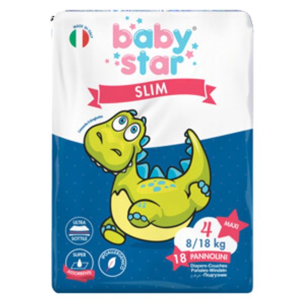 Babystar Pannolini Slim Maxi 8/18 Kg Taglia 4 18 Pezzi