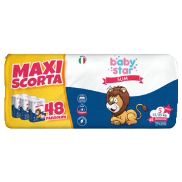 Babystar Pannolini Slim Maxiscorta Taglia 5 48 Pezzi
