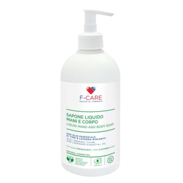 F Care Bio Sapone Liquido Antibatterico e Lenitivo Per Mani e Corpo 500 ml