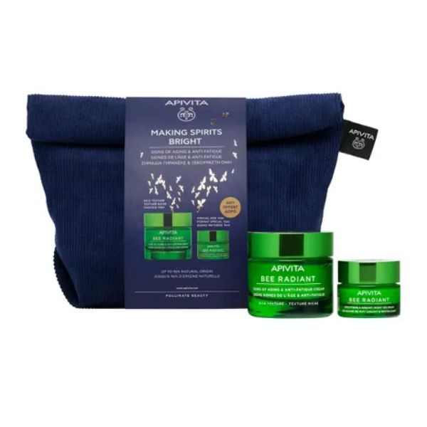 Apivita Bee Radiant Cofanetto Crema gel Ricca e Gel Balsamo Notte Levigante