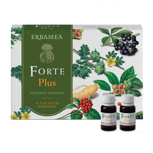 Erbamea Forte Plus Integratore per Stanchezza Fisica e Mentale 14 Flaconi x 10ml