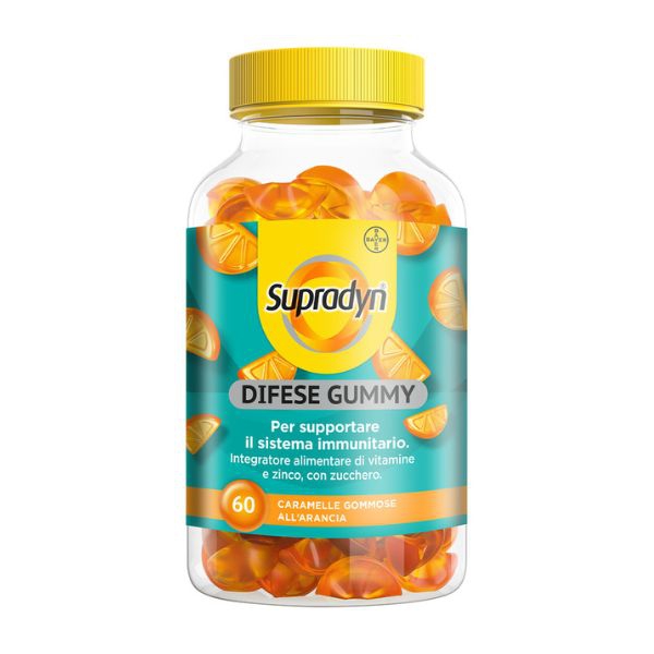 Supradyn Difese Gummy Integratore Difese Immunitarie Vitamina C Vitamina D e Zinco 60 Caramelle