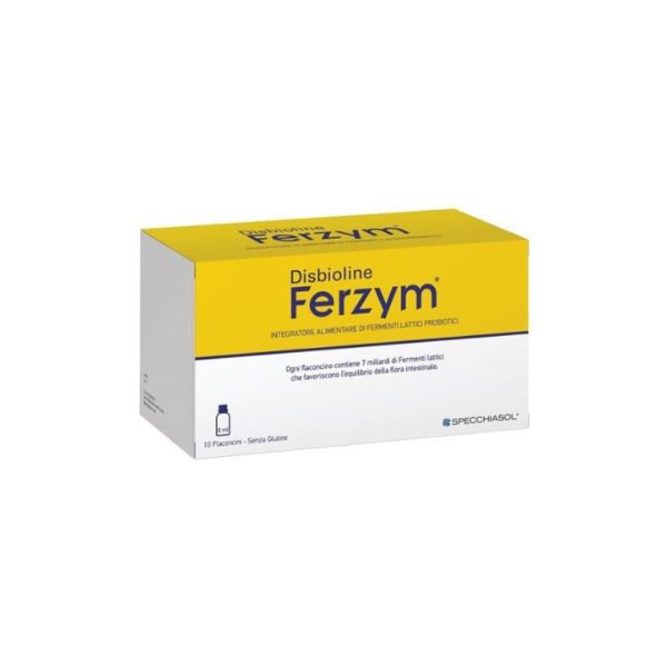 Disbioline Ferzym Integratore Fermenti Probiotici 10 Flaconcini 8ml