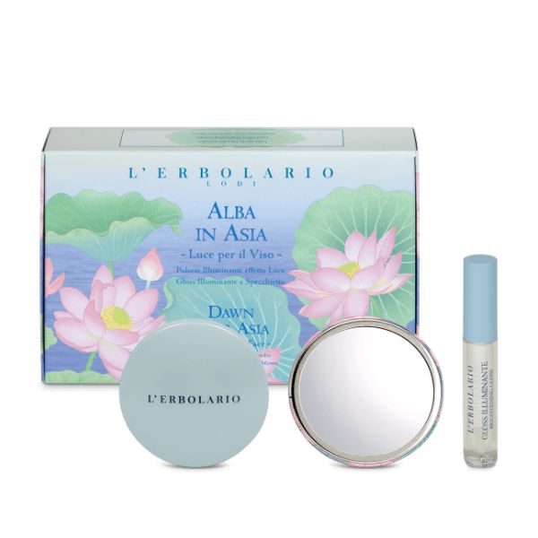 L erbolario Alba in Asia Kit Make Up Luce per il Viso Polvere Illuminante   Glos