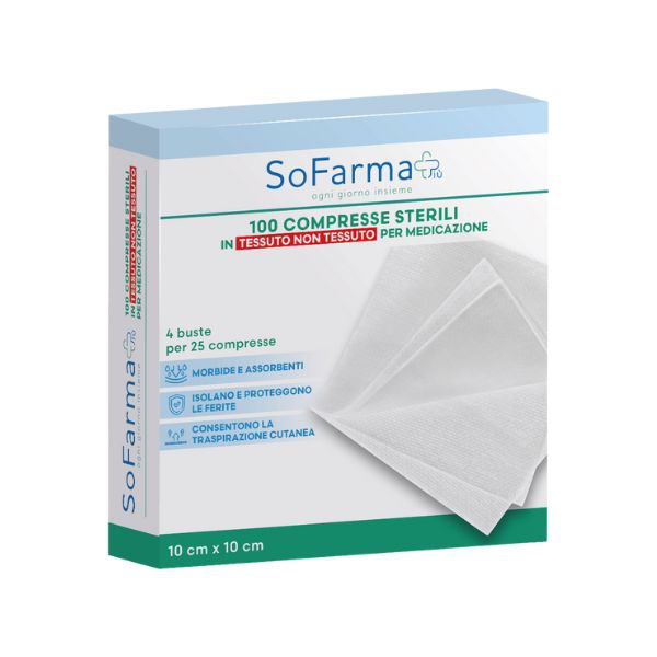 Sofarmapiu' 100 Compresse Sterili di Garza per Igiene e Medicazione
