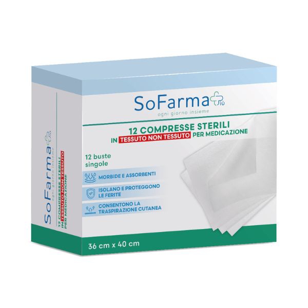 Sofarmapiu' 12 Compresse Sterili in TNT 36x40cm