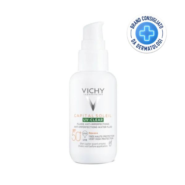 Vichy Capital Soleil UV-Clear SPF 50+  Fluido Anti-Imperfezioni per Pelli Grasse 40 ml