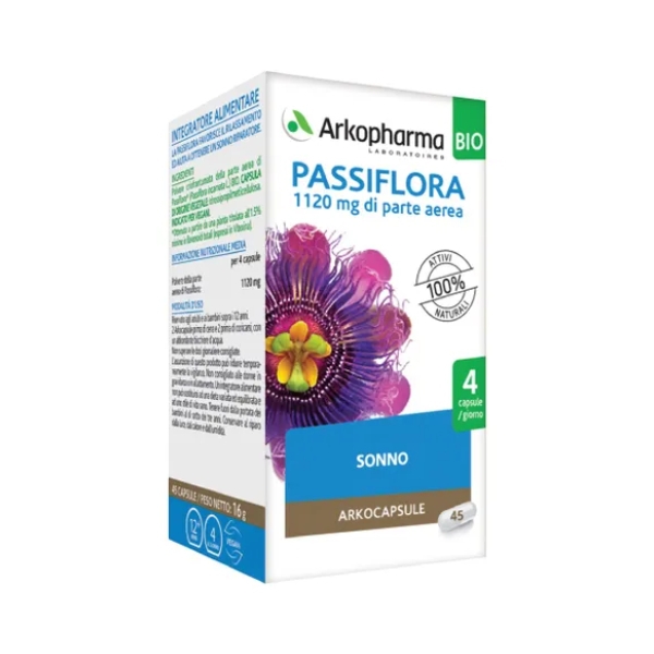 Arkocapsule Passiflora Bio Integratore Per Benessere Mentale e Sonno 45 Capsule