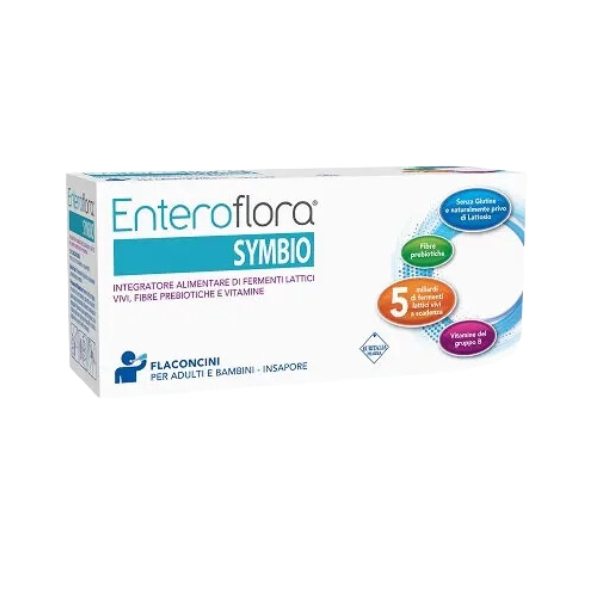 Enteroflora Symbio Integratore Di Fermenti Lattici Fibre Prebiotiche E Vitamine 10 Flaconcini 10ml