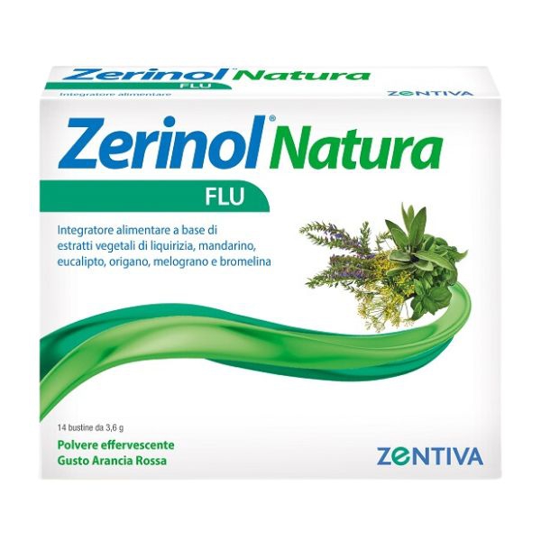 Zerinol Natura Flu Integratore Naturale per i Sintomi Influenzali 14 Bustine