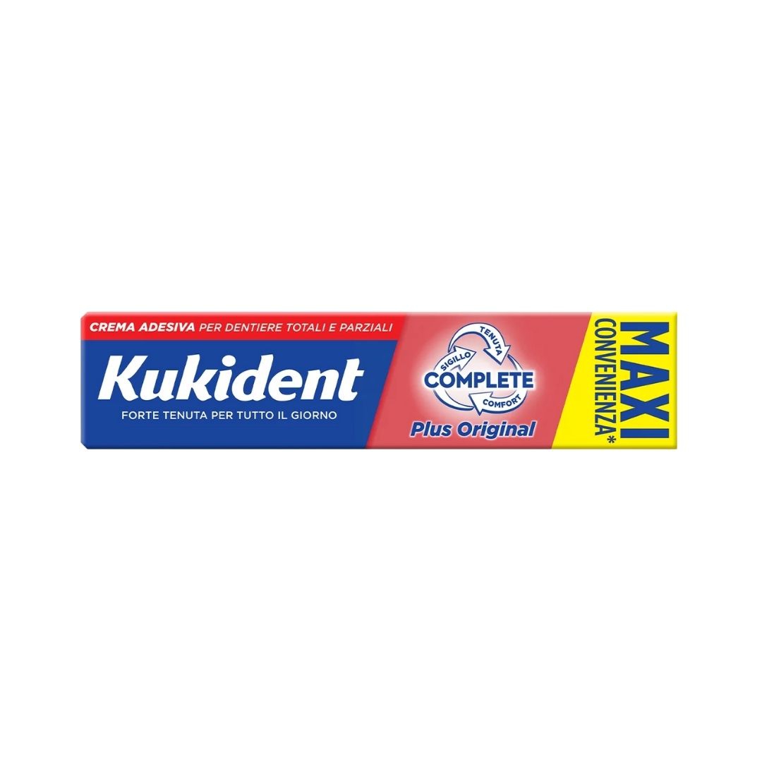 Kukident Plus Complete Crema Adesiva Protettiva per Protesi Dentarie 70 g